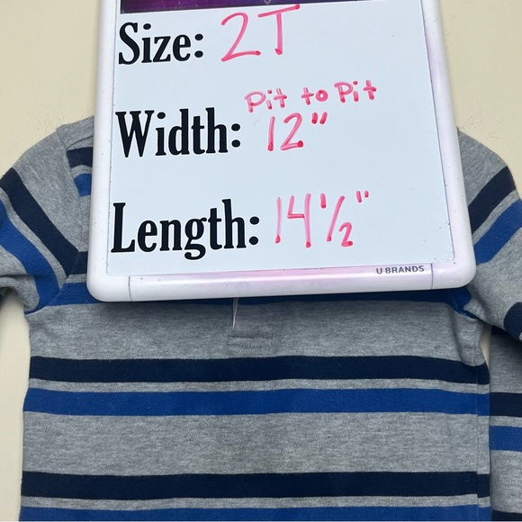 Janie and Jack boys' rugby shirt size 2T blue and grey - Picture 7 of 7